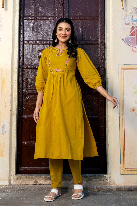 Golden Mustard Ethnic Elegance