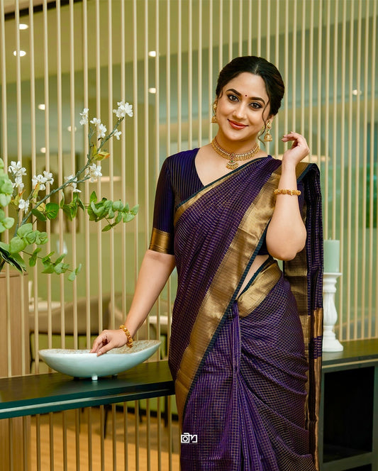 Golden Glam Saree Look