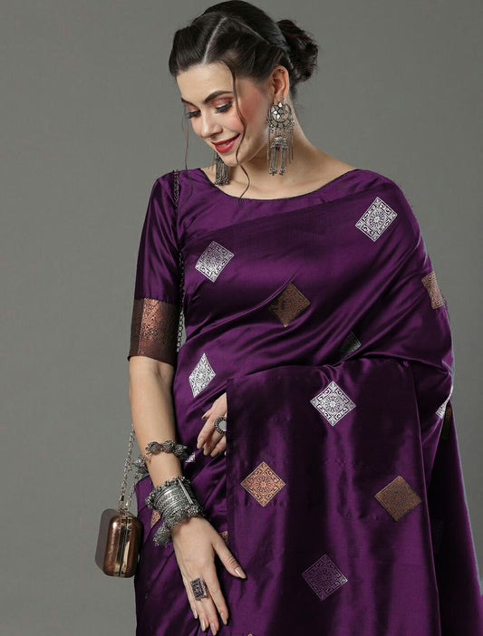 Imperial Violet Designer Saree