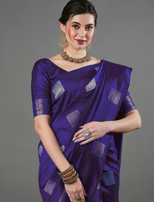 Classic Purple Festive Weave Saree