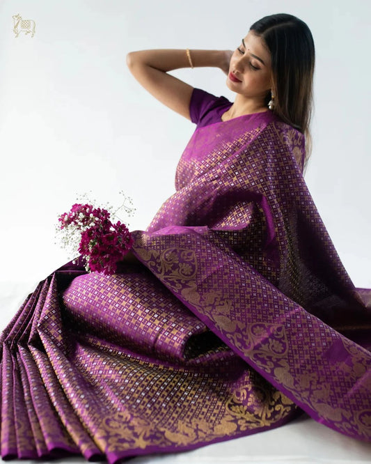 Royal Purple Saree Drape