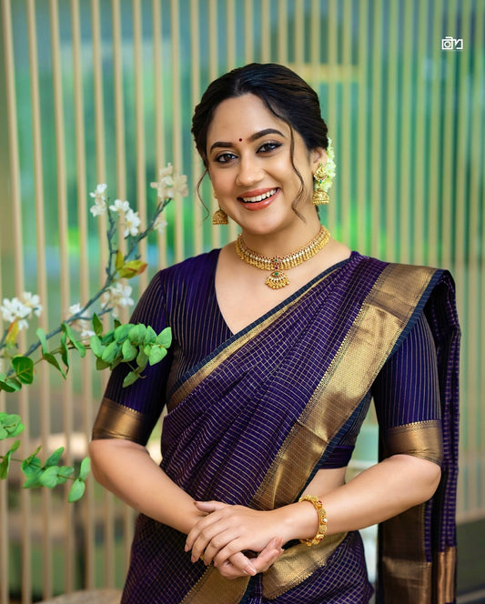 Golden Glam Saree Look