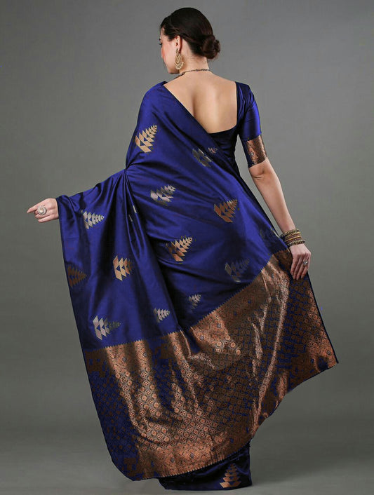 Elegant Navy Blue Festive Saree