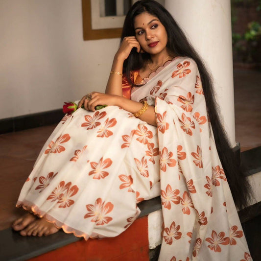 Soft Pastel Woven Jacquard Saree