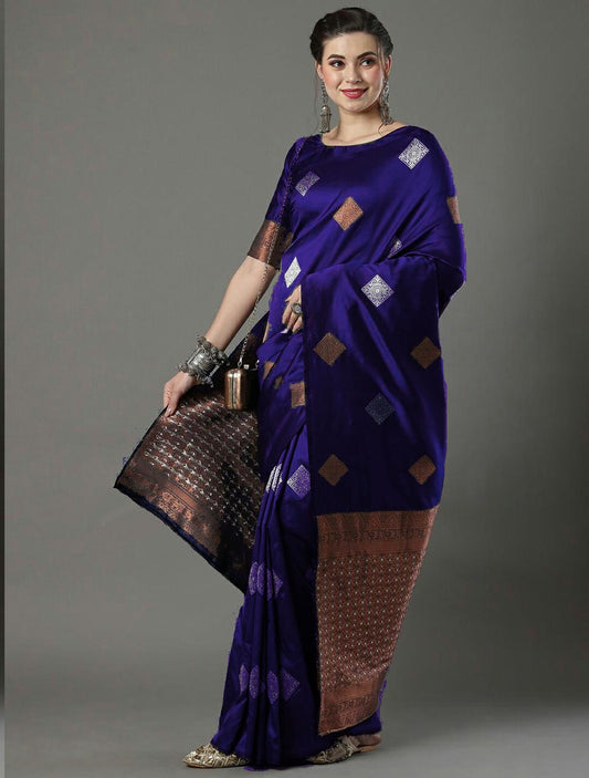 Royal Purple Jacquard Woven Saree