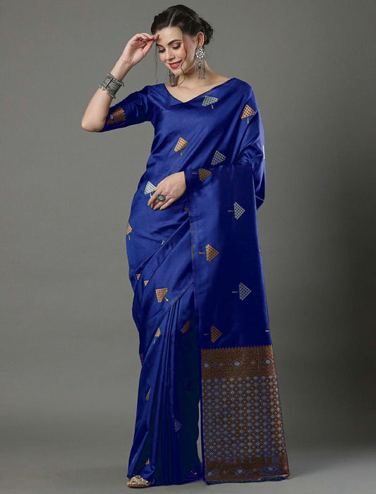 Blue Brilliance: A Classic Saree Statement