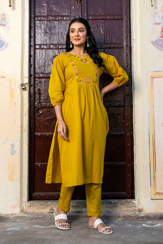Golden Mustard Ethnic Elegance