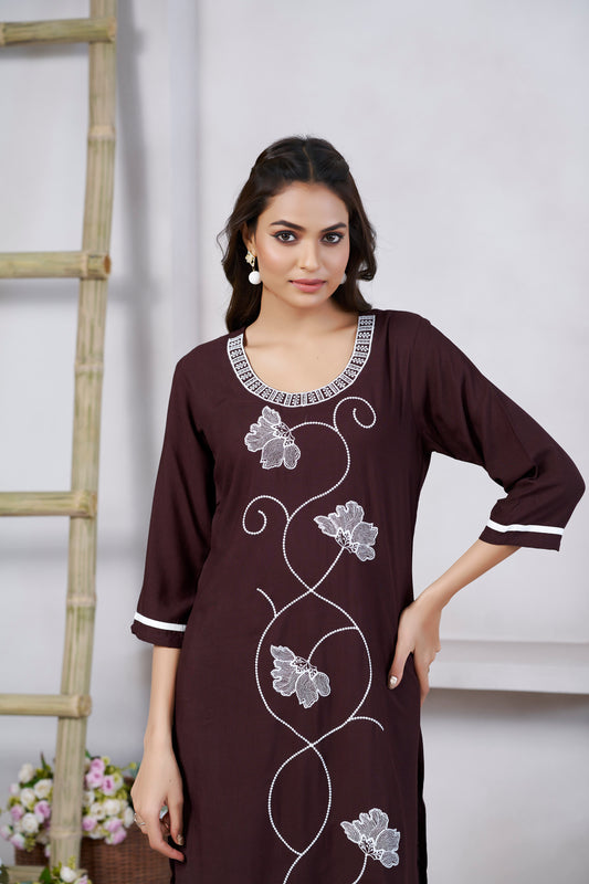 Stylish Brown Short Kurti For Women