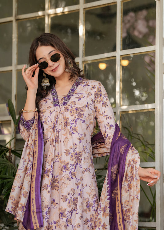 Pure Cotton Printed Anarakali Suit