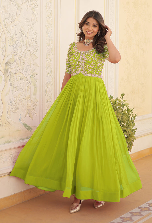 ANARA Perrot Premium Designer Readymade Gown Set For Women