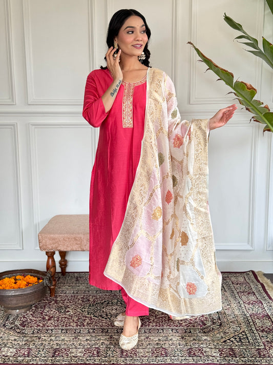 Pink Frost – Light & Breezy Kurta Set in Pastel Tones