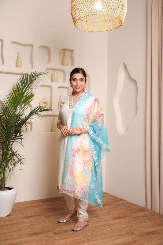 Festival Wear Chanderi Cotton Kurta Set