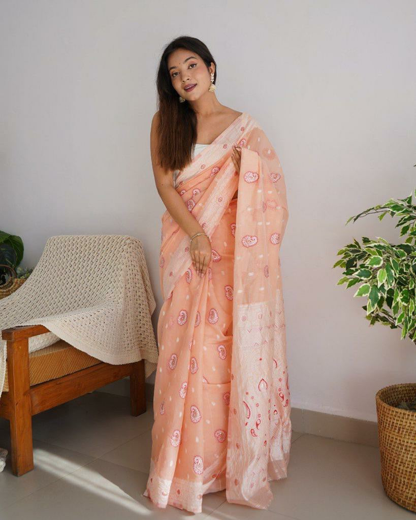 Printed Cotton Silk Saree with Elegant Border