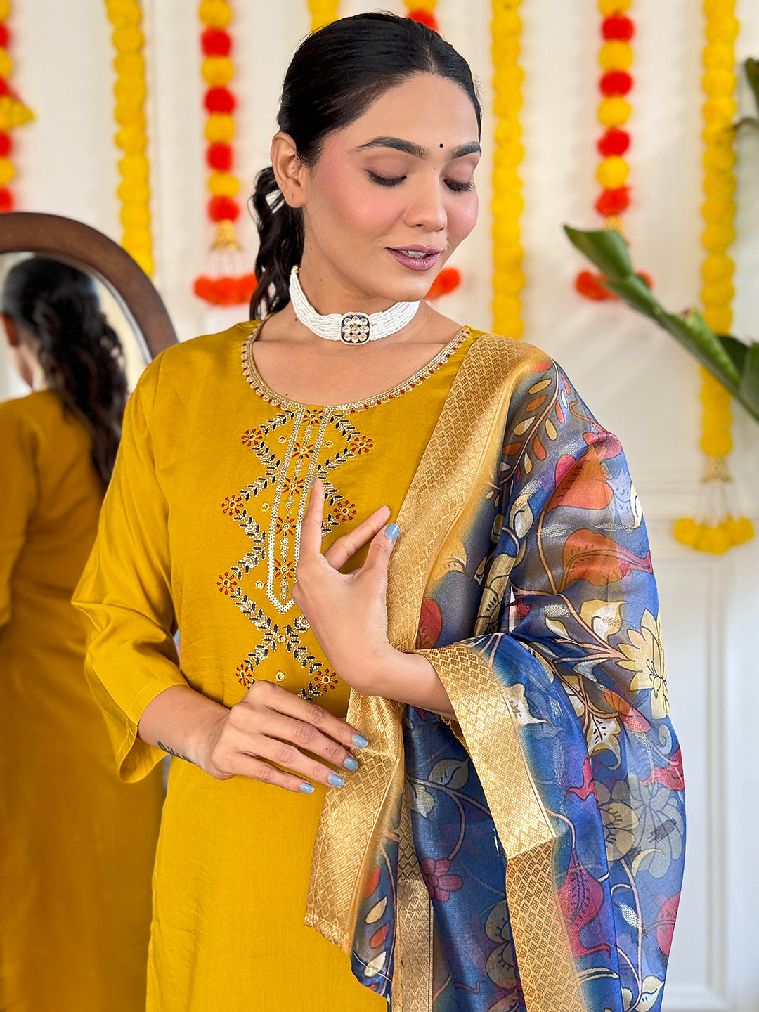 Beautiful Designer Yellow Kurta Set