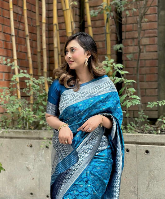 Blue Glow Ethnic Saree