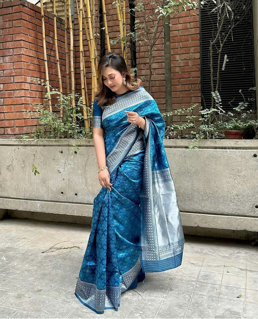 Blue Glow Ethnic Saree