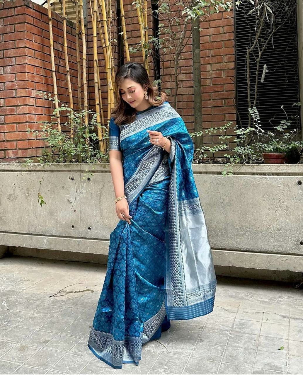 Blue Glow Ethnic Saree