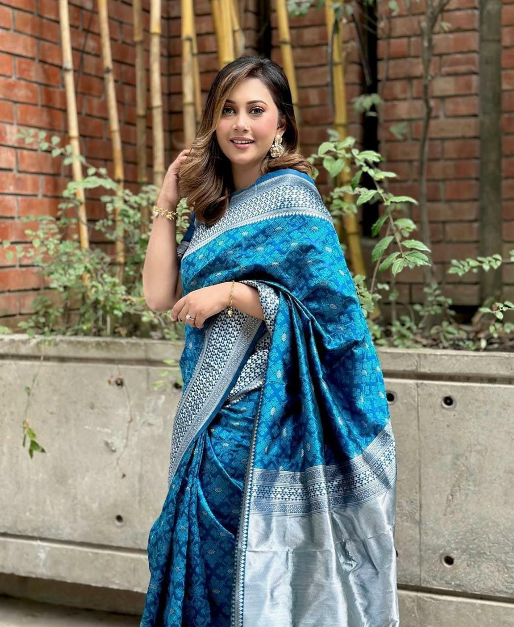 Blue Glow Ethnic Saree