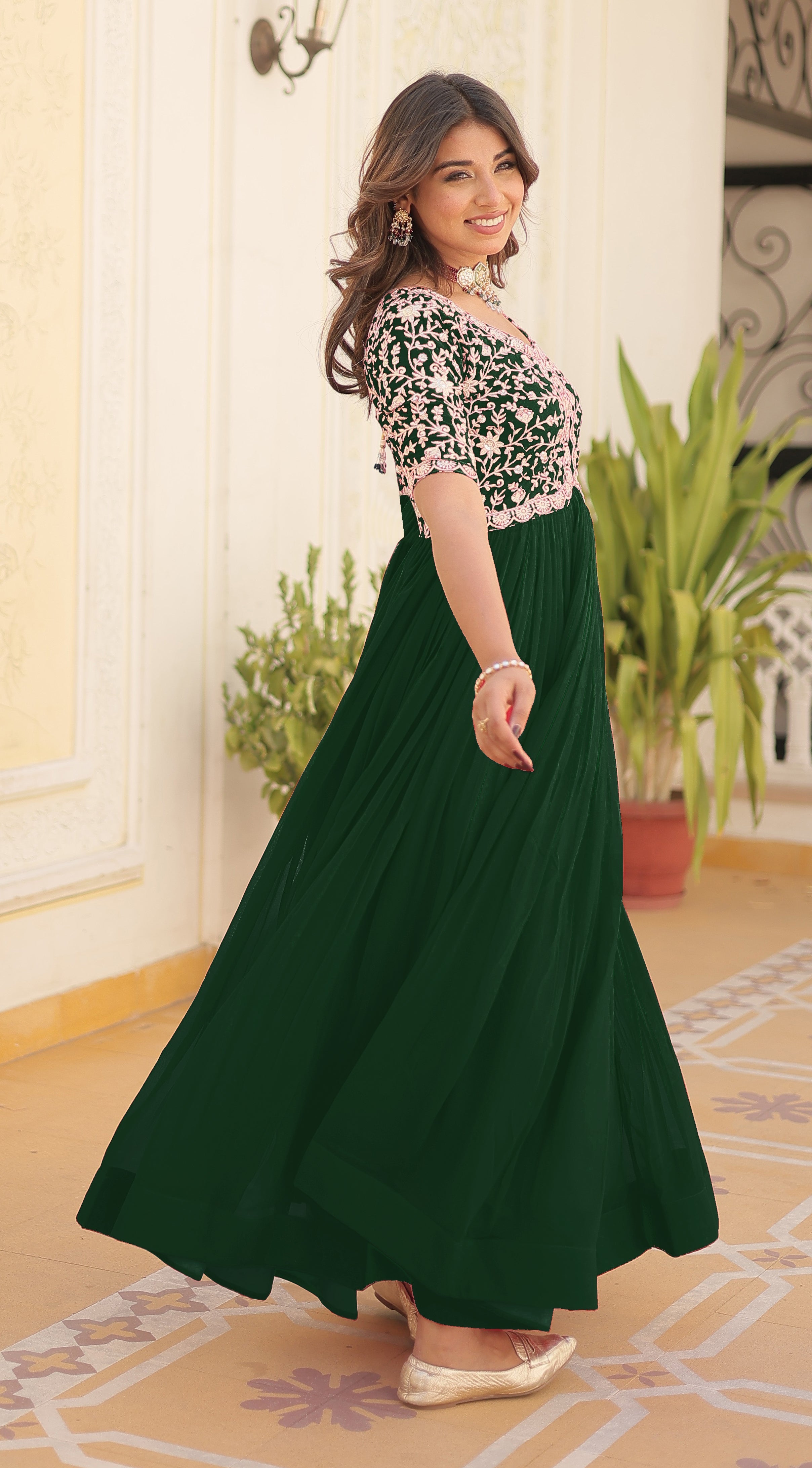 Designer Embroidered Anarkali Gown for Women