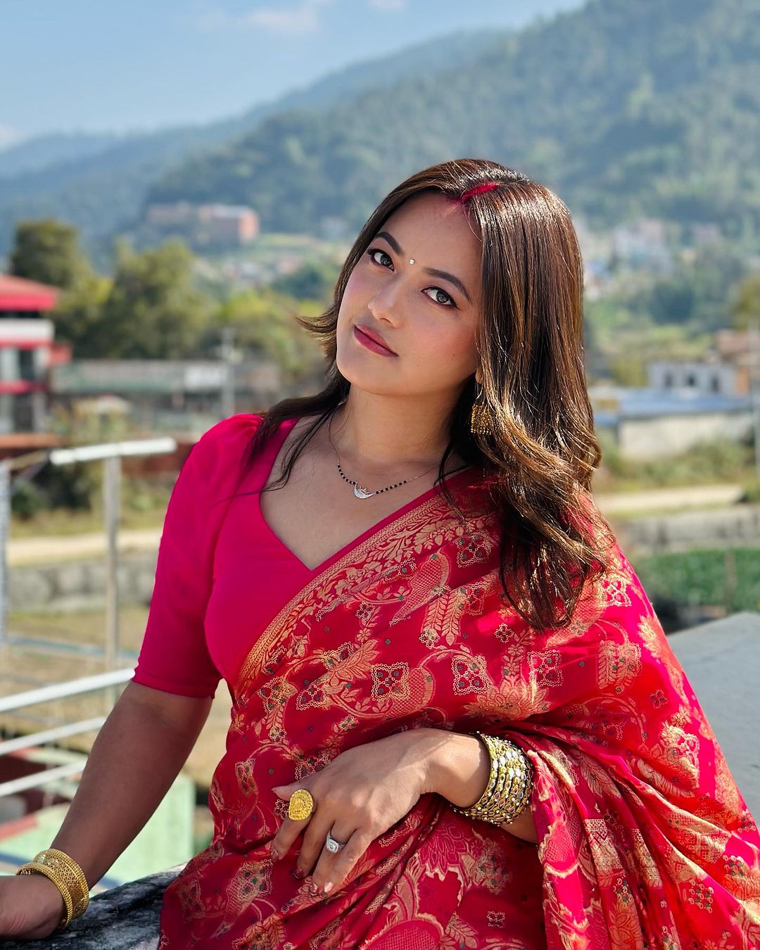 Crimson Hillside Elegance