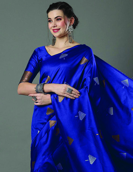 Blue Brilliance: A Classic Saree Statement