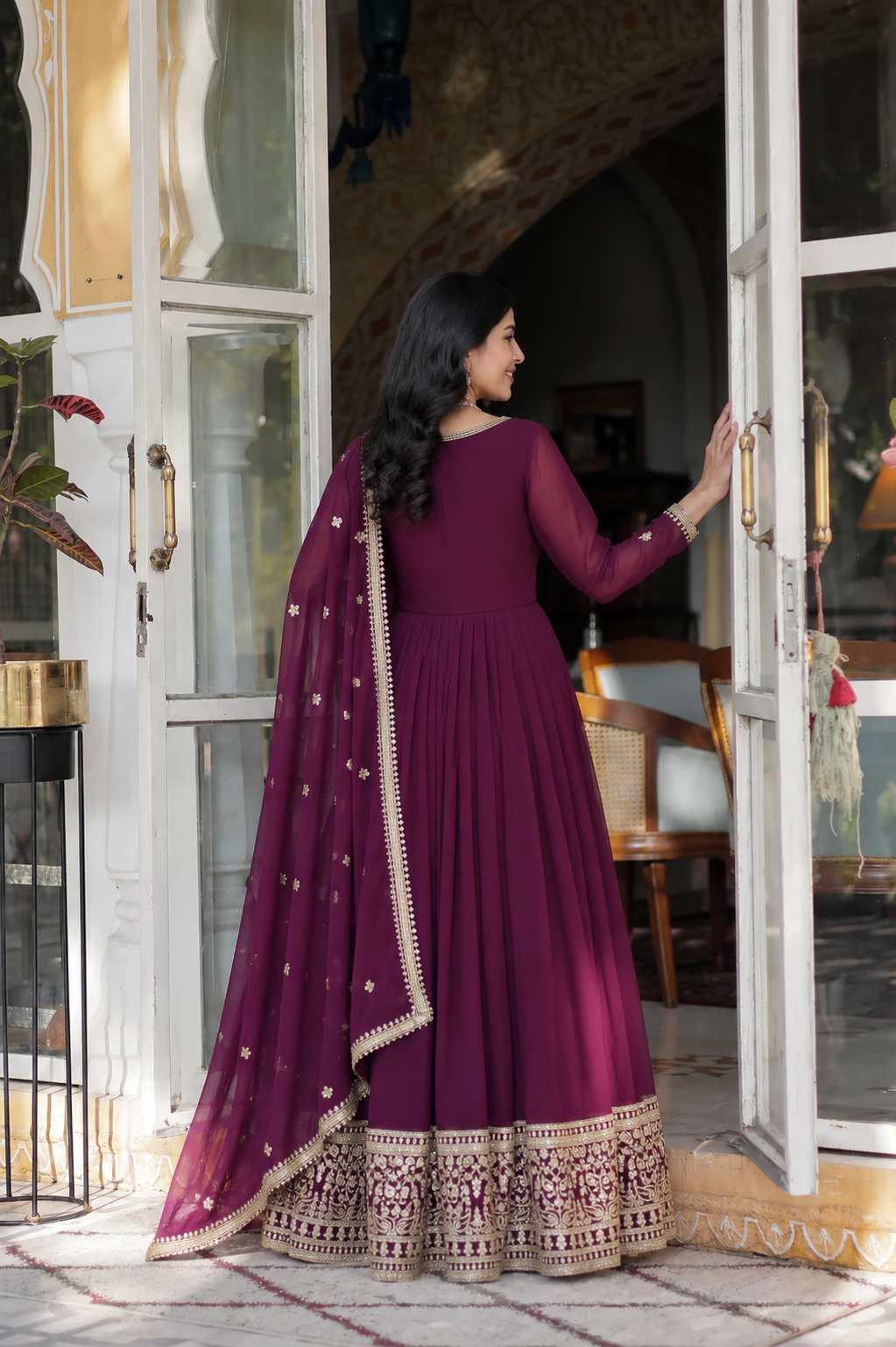 Designer Embroidered Anarkali Suit Set with Dupatta for Women