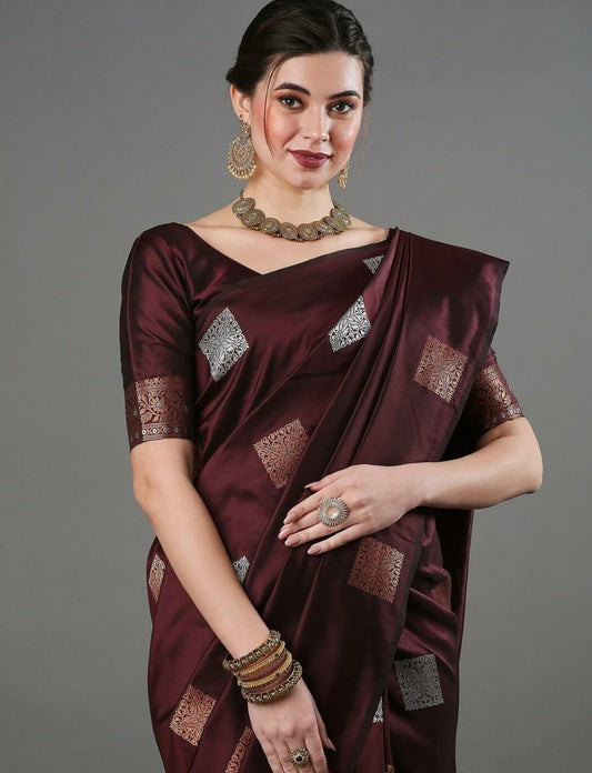 Elegance in Wine: A Timeless Saree Look