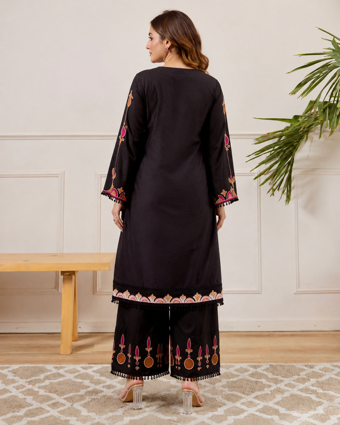 Designer Embroidered Kurta Palazzo Set with Dupatta for Women