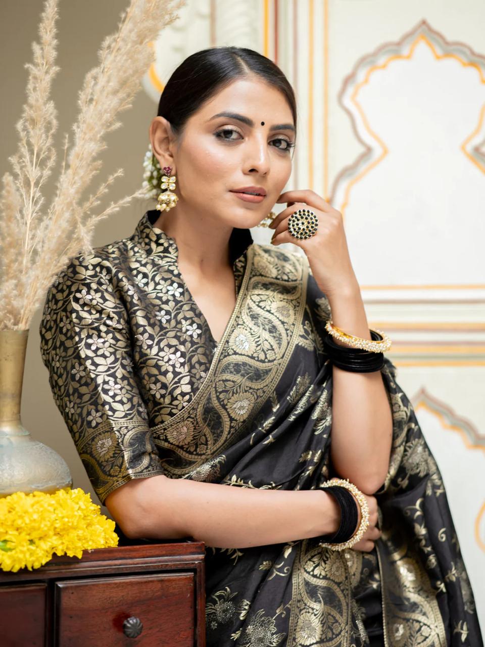 Designer Silk Saree with Intricate Zari Work