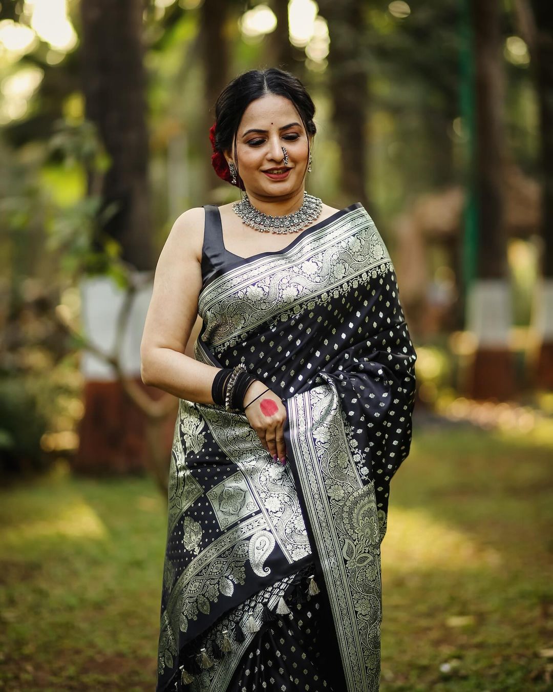 Elegant Traditional & Party Wear Black Saree