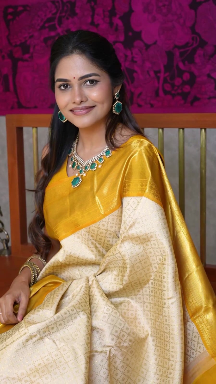 Yellow Silk Saree with Rich Woven Border