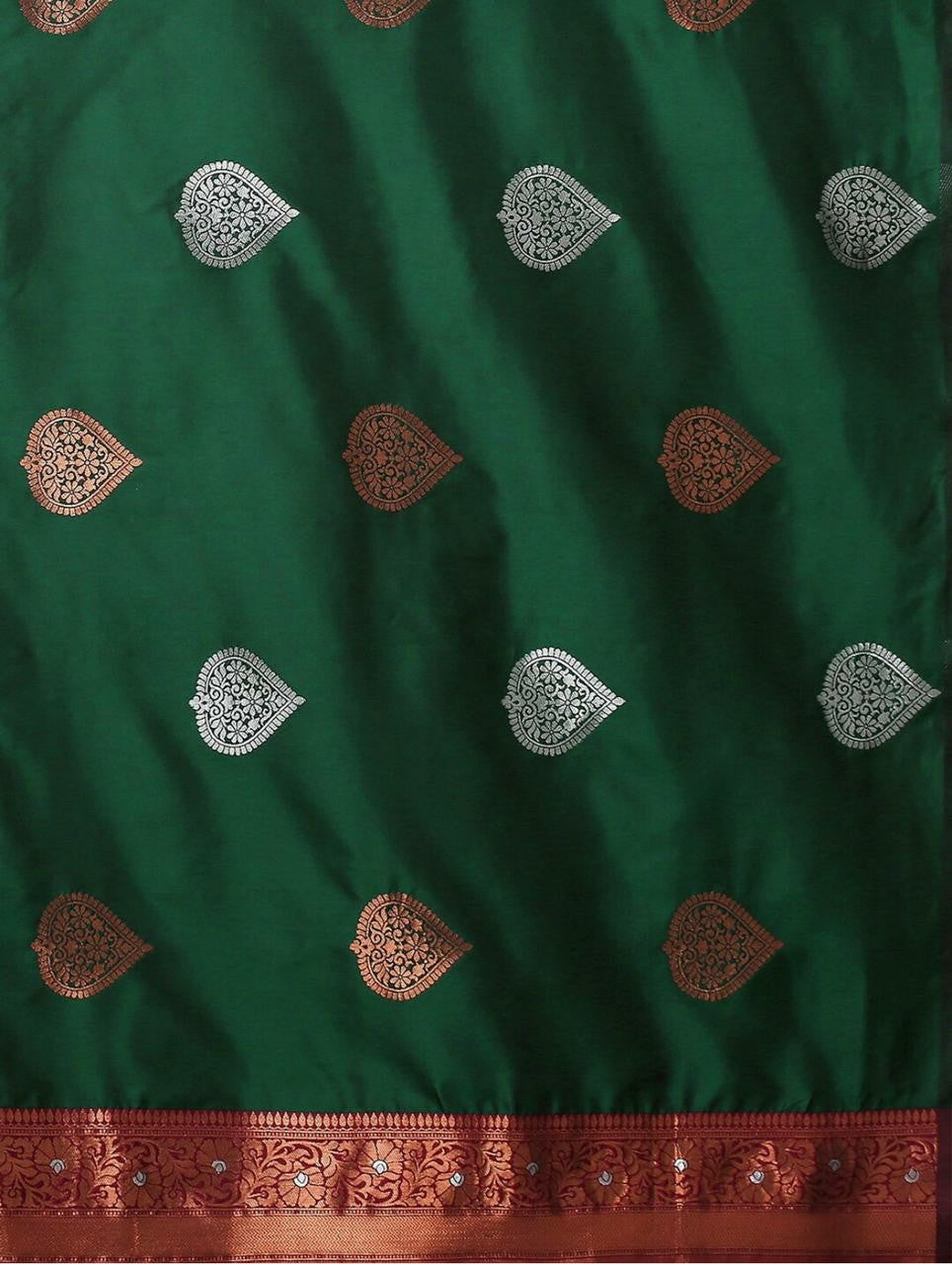 Royal Green Box Motif Saree