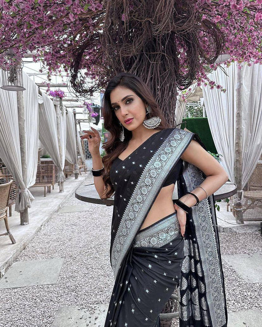 Midnight Black Saree Elegance