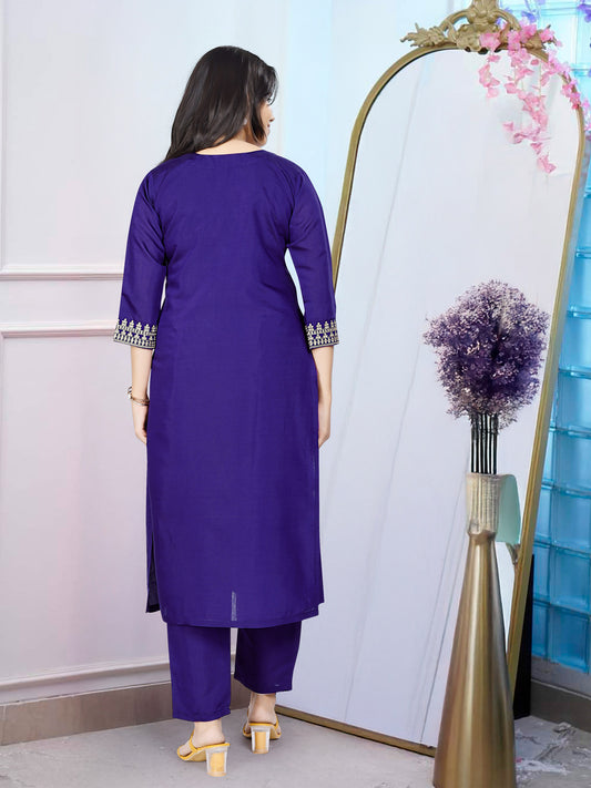 Women's Rayon Blend Anarkali Solid Kurta with Pant & Dupatta