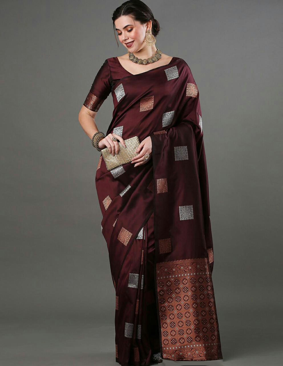 Elegance in Wine: A Timeless Saree Look