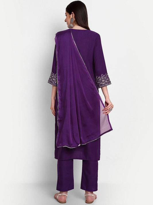 Deep Purple Kurta Set with Regal Charm