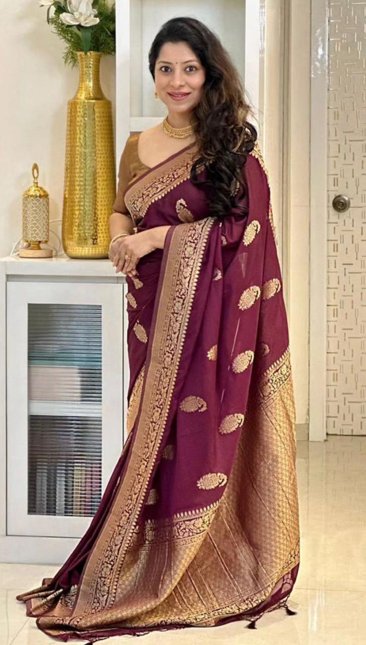 Elegant Silk Saree for Women – Zari Woven Wedding & Festive Wear Saree
