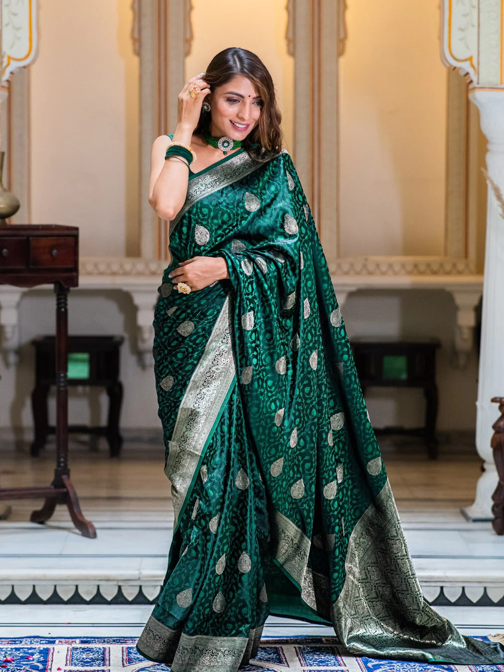 Traditional Silk Saree with Rich Zari Weaving & Designer Pallu