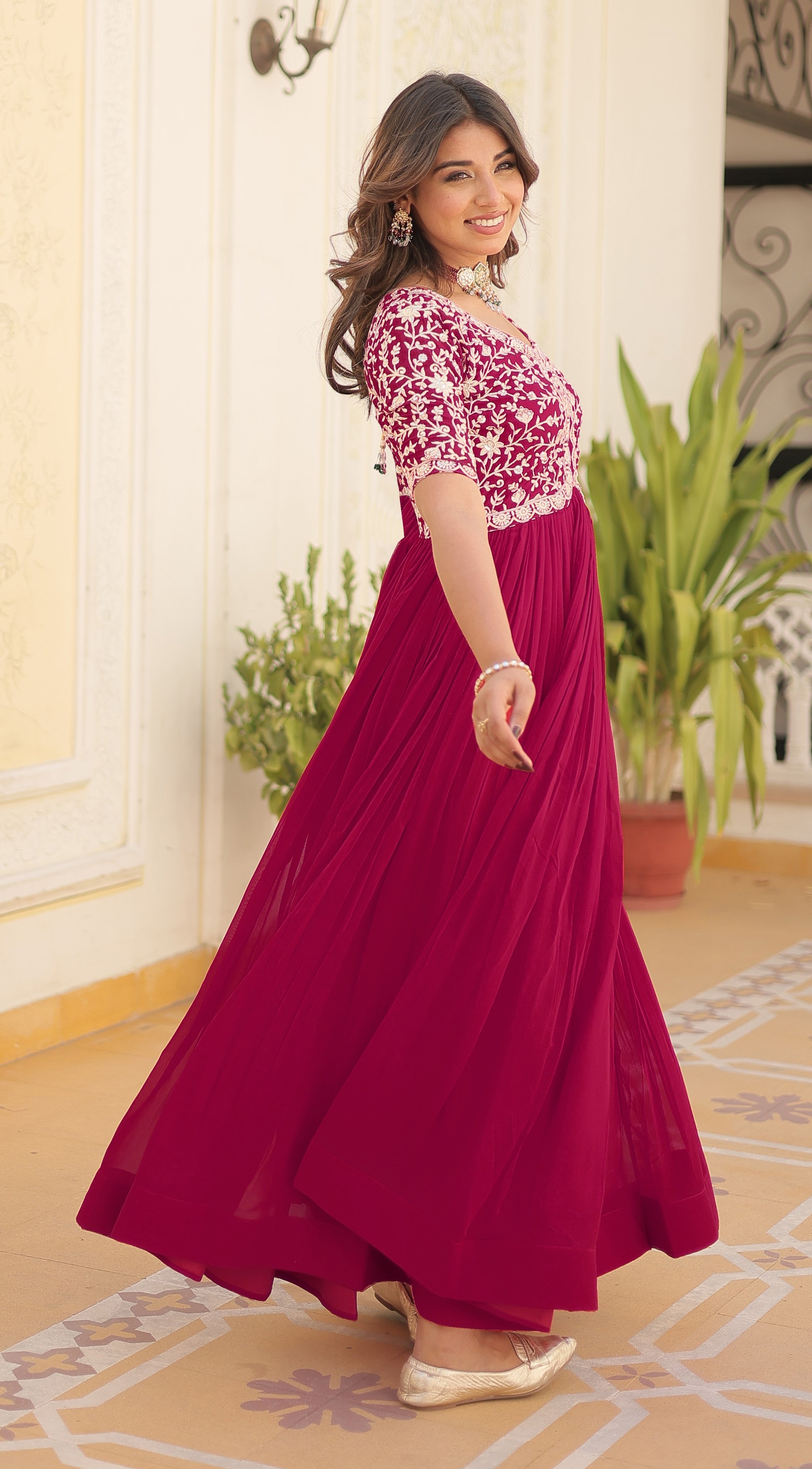 Designer Embroidered Anarkali Gown for Women