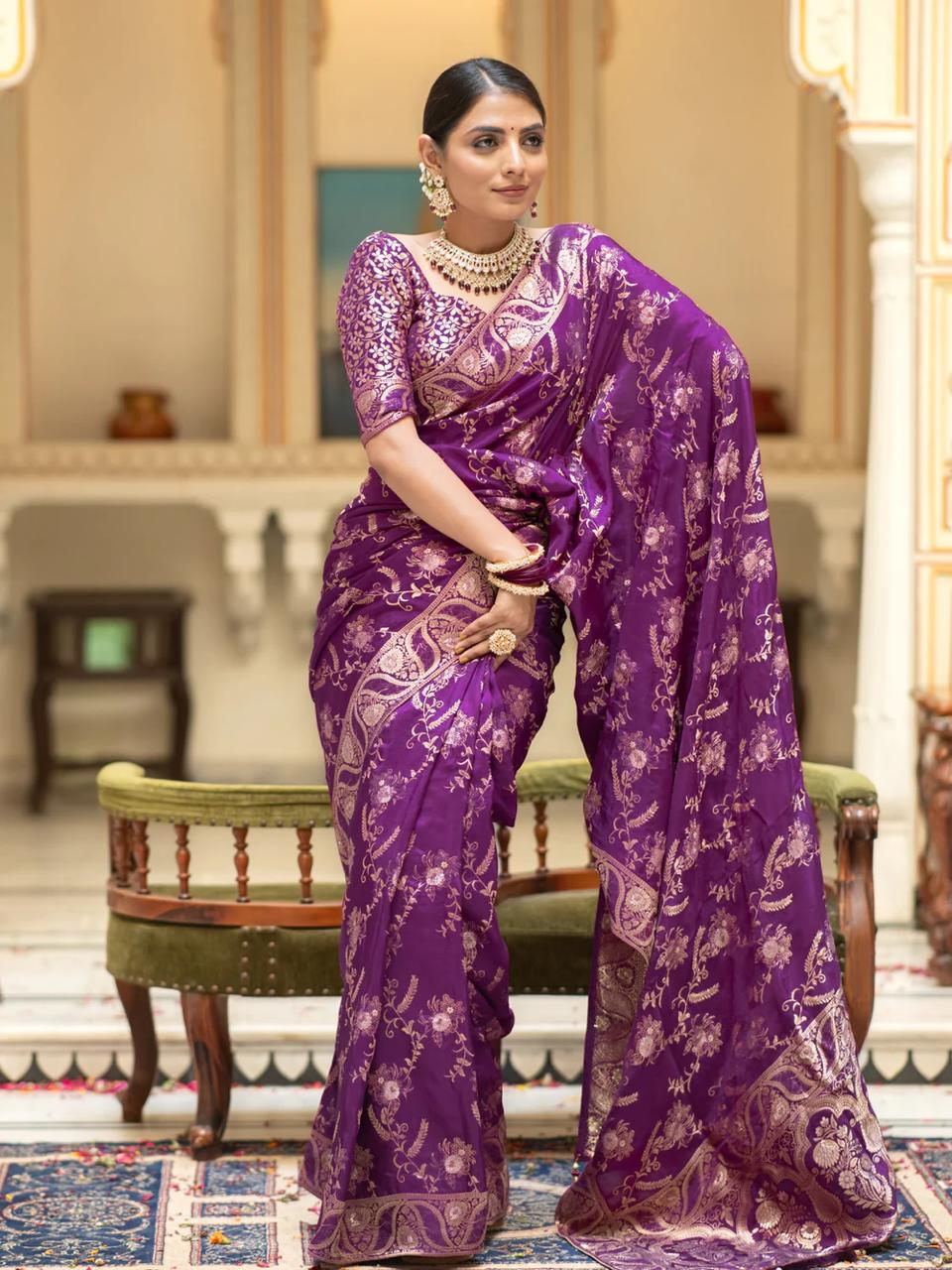 Designer Silk Saree with Intricate Zari Work