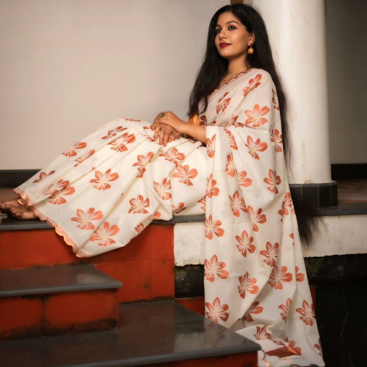 Soft Pastel Woven Jacquard Saree