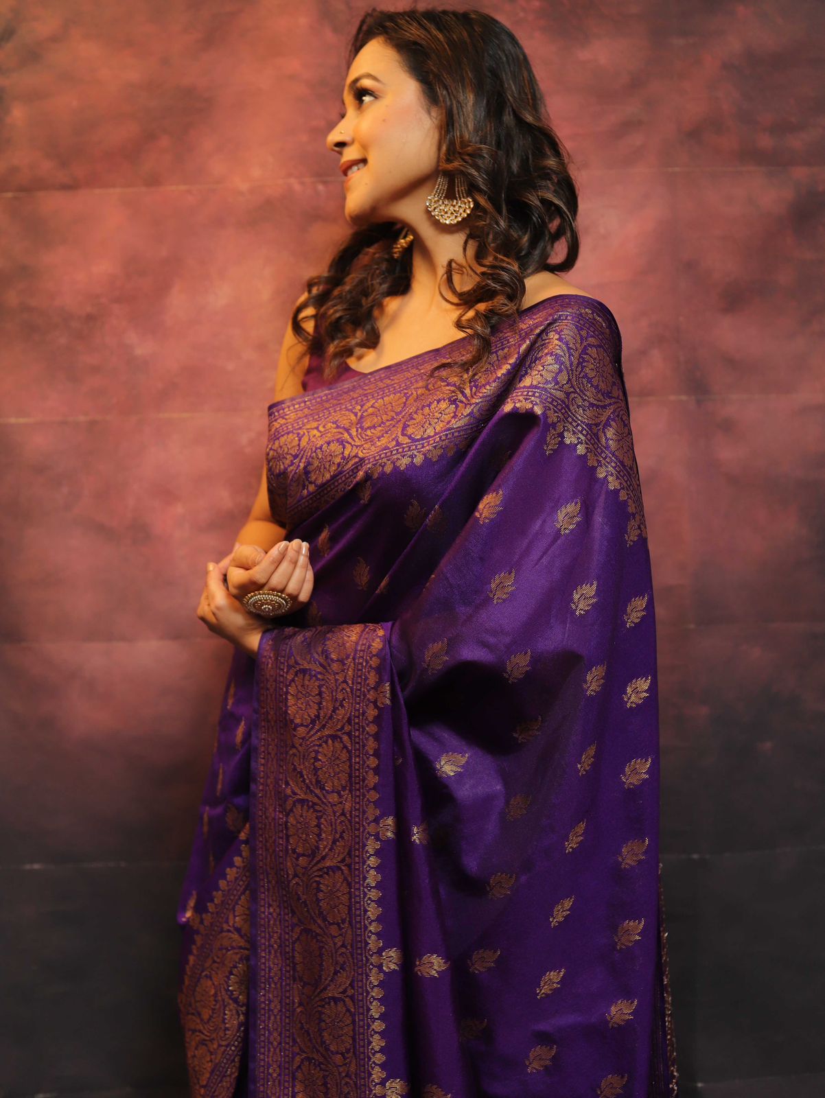 Royal Silk Saree with Rich Golden Border for Women