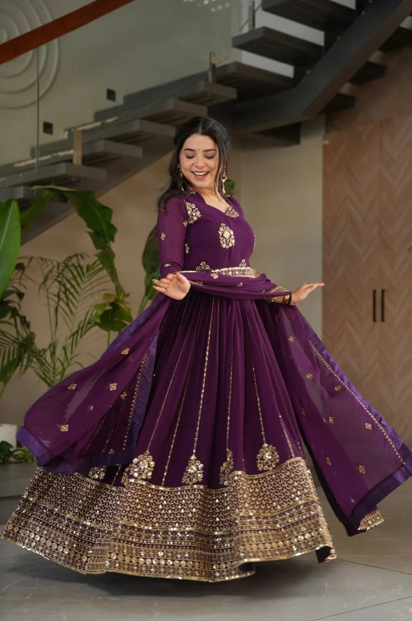Designer Embroidered Anarkali Dress for Women