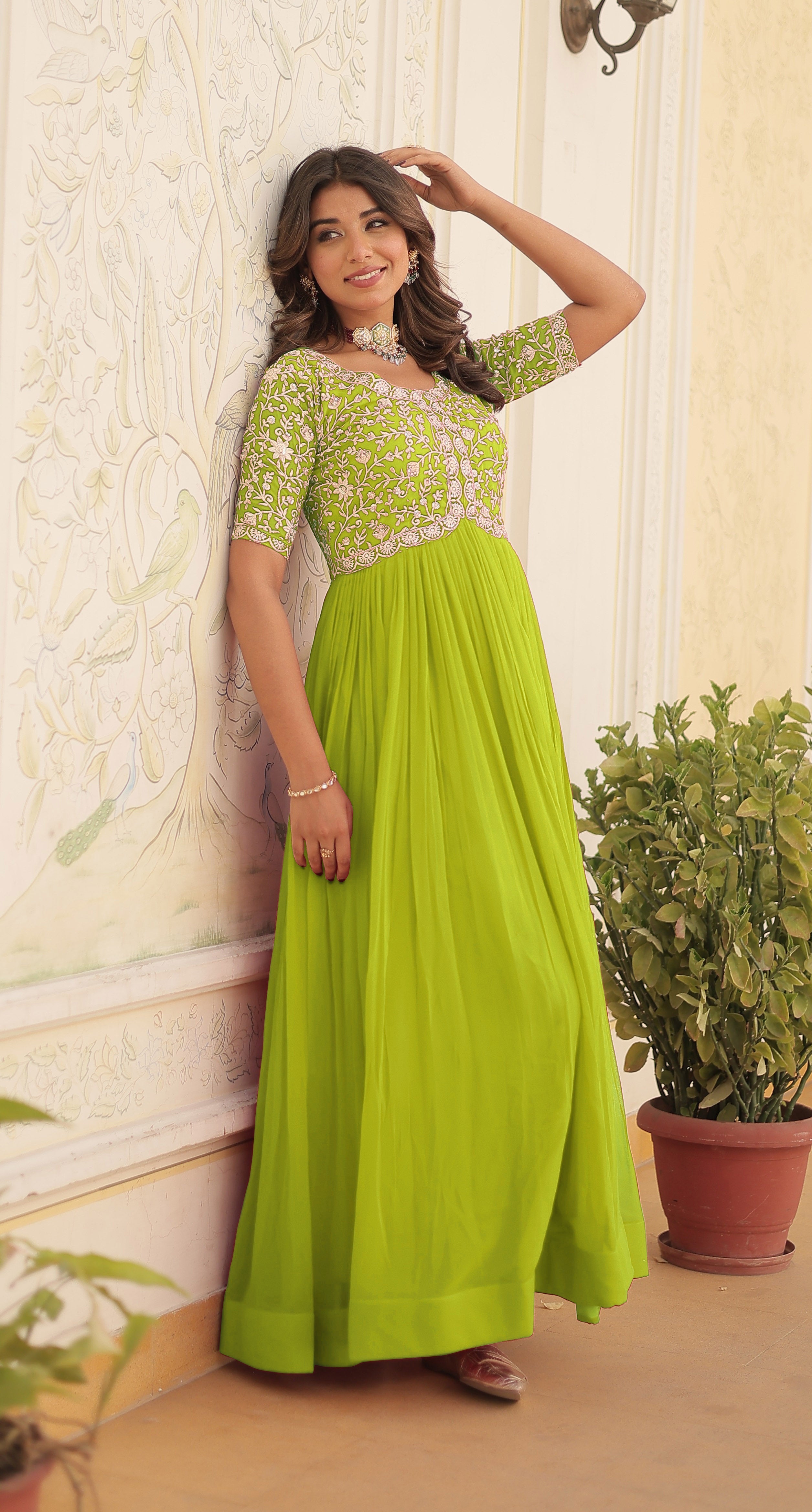 Designer Embroidered Anarkali Gown for Women