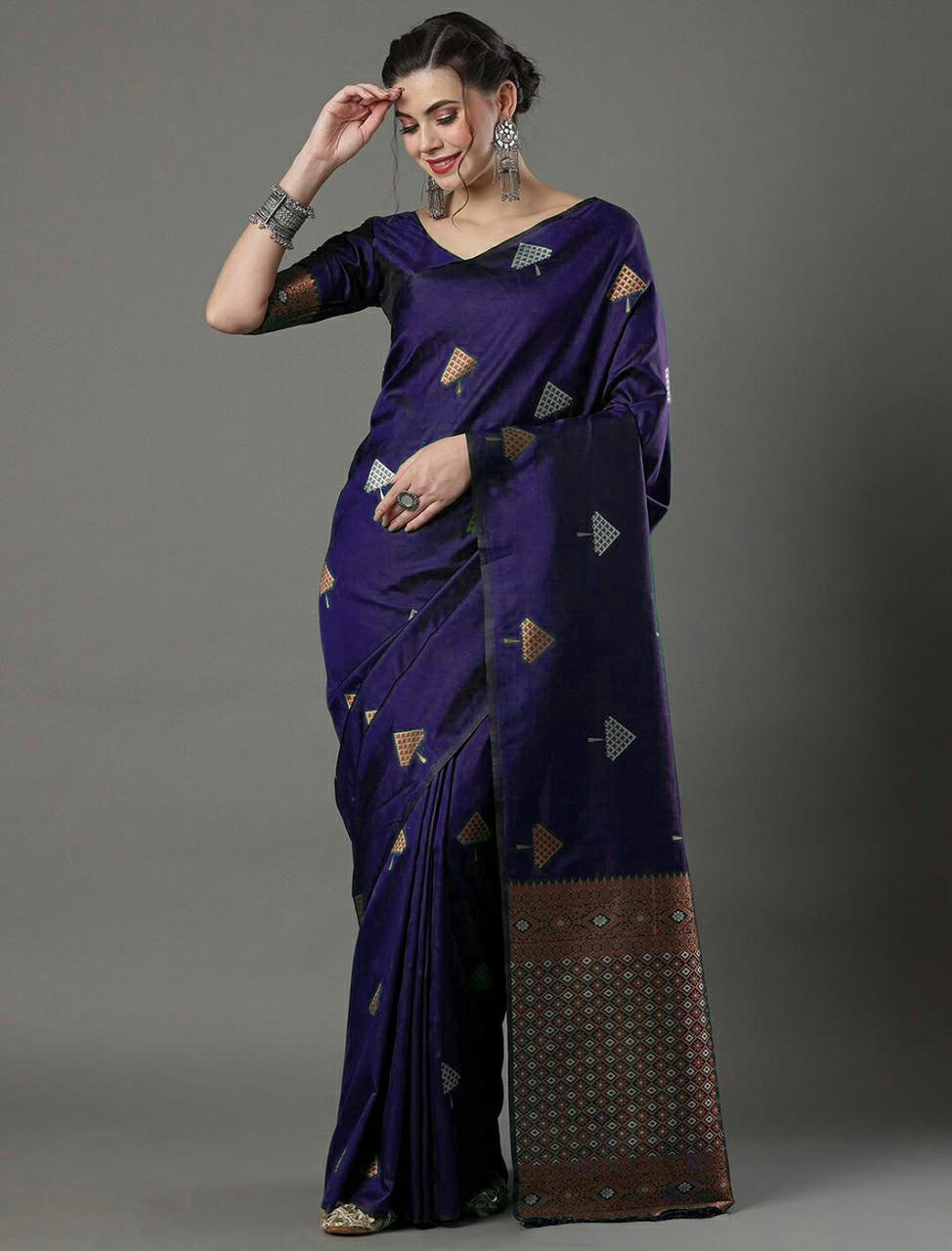 Grace Draped  Saree in Regal Hues