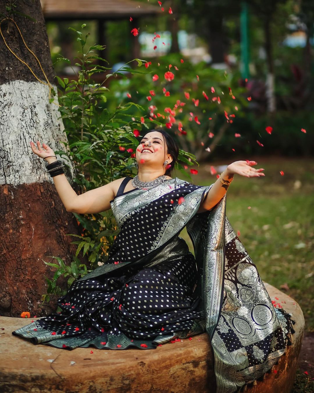Elegant Traditional & Party Wear Black Saree