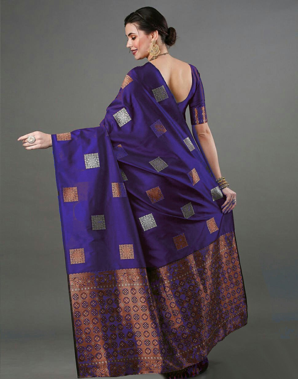 Classic Purple Festive Weave Saree