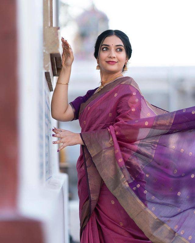 Pink Purple Silk Saree for Women