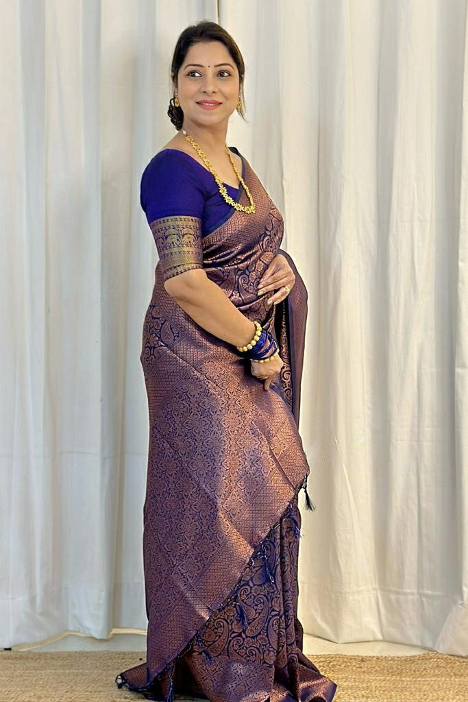 Elegant Woven Silk Saree with Rich Traditional Pattern & Designer Blouse