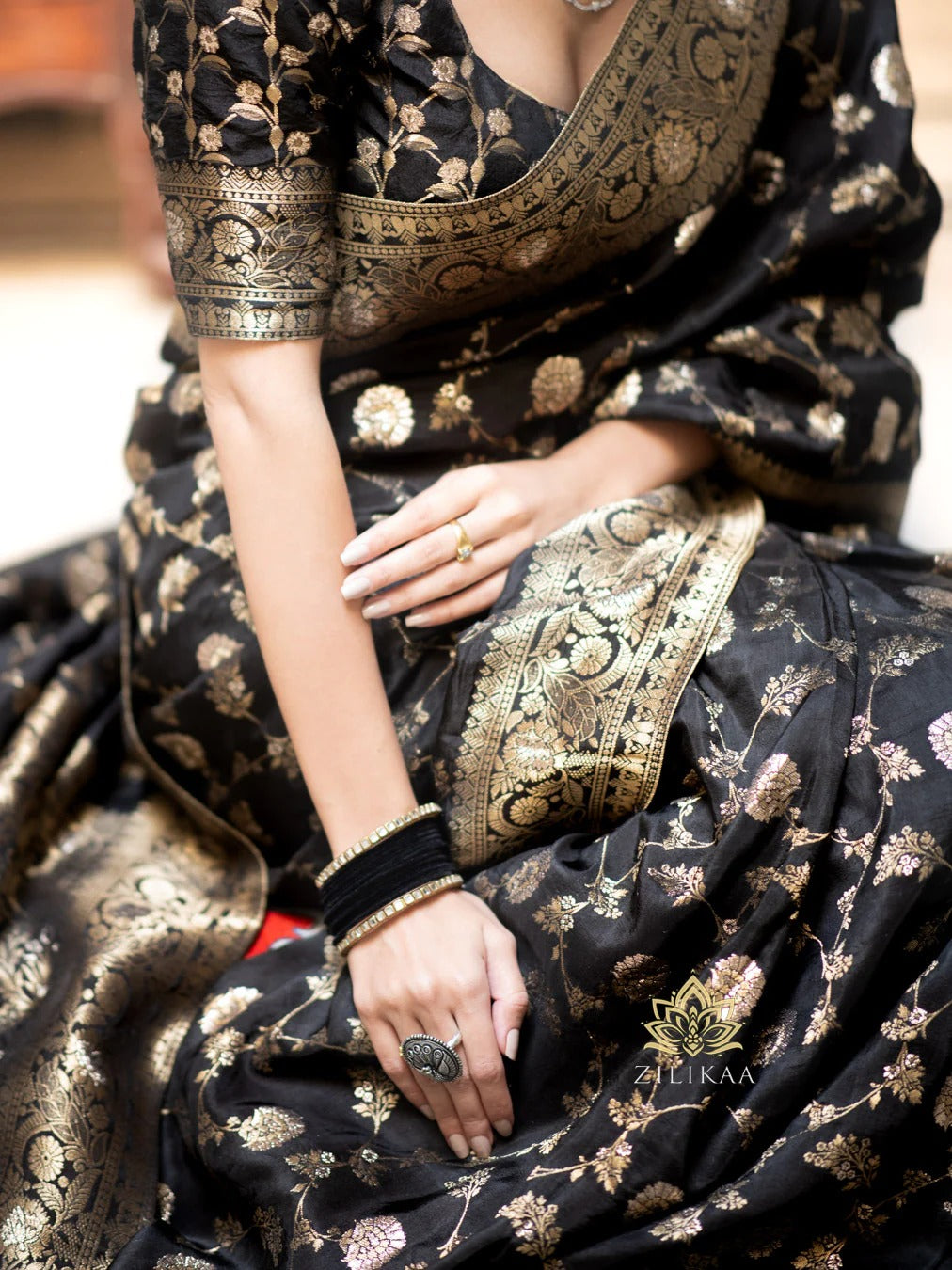 Black Saree Elegance